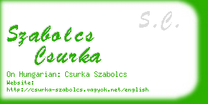 szabolcs csurka business card